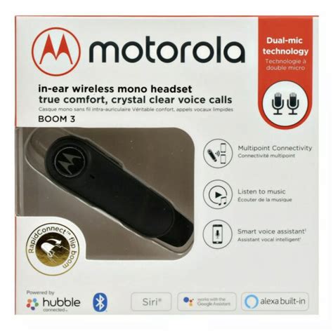 Motorola Boom 3 Black In Ear Headsets For Sale Online Ebay