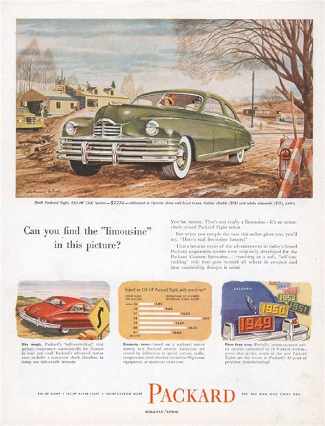This Classic Magazine Advertisement Showcases The 1949 Packard Eight
