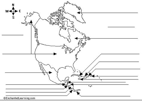 North America Map With Labels Cities And Towns Map