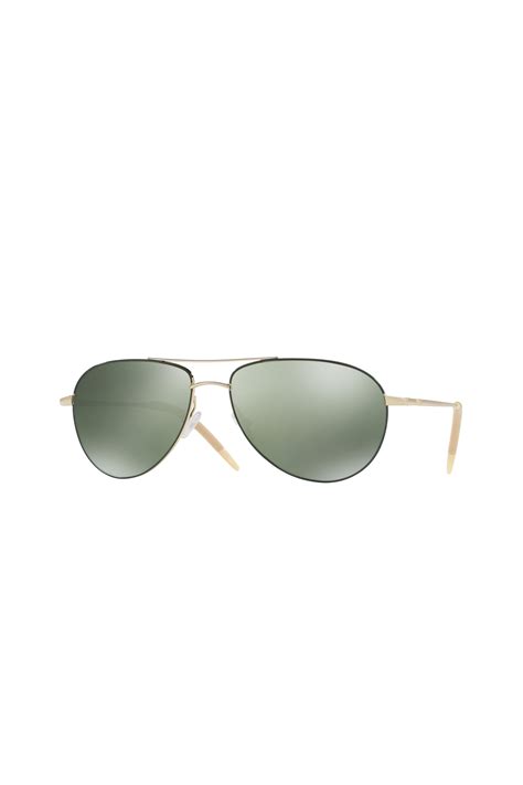 Oliver Peoples Benedict Goldtone Polarized Sunglasses