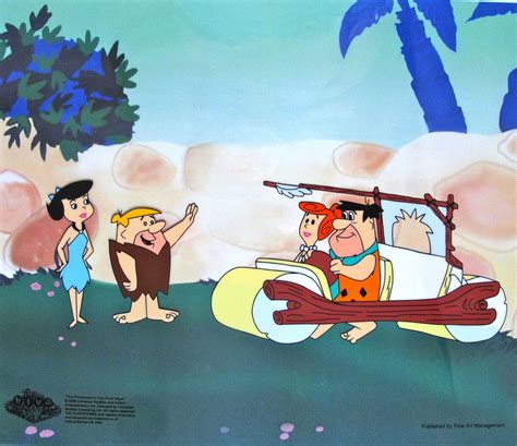 The Flintstones Fred And Wilmas New Car Sericel Animation Art Cel Viva Rock Vegas Ebay