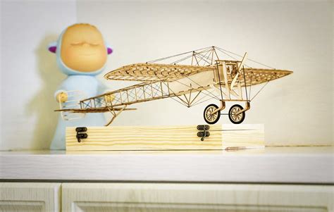 Viloga Balsa Wood Airplane Kits Diy Bleriot Wooden Models Aircraft