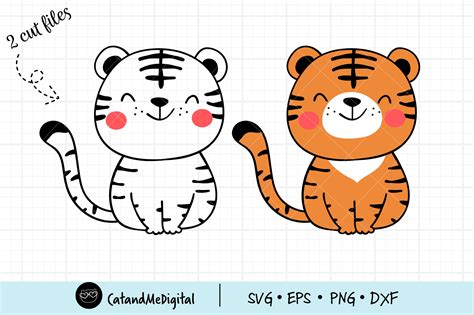 Baby Tiger Svg Gráfico por CatAndMe Creative Fabrica