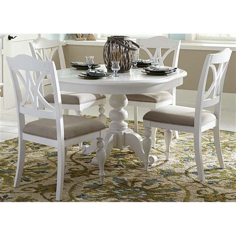 Liberty Furniture Summer House I 5 Piece Round Dining Set In White