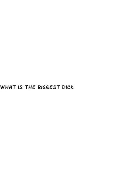 What Is The Biggest Dick