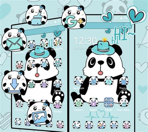 13 Tema Wallpaper Panda Biru Ani Gambar