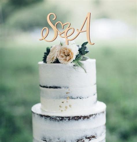 Monogram Cake Topper Wedding Cake Topper Initials Cake Etsy Wedding