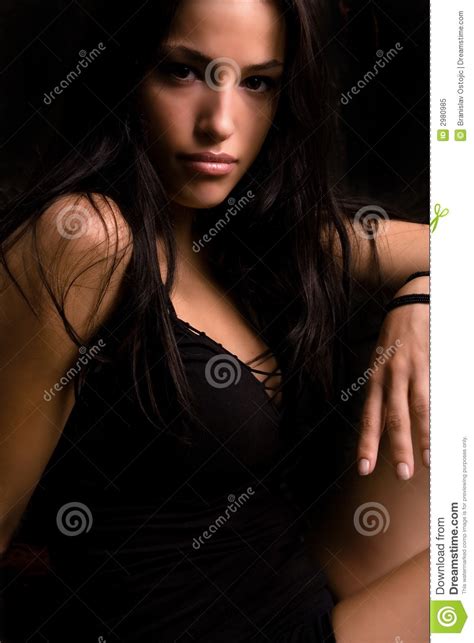 It is a dominant genetic trait. Black haired young woman stock image. Image of sensuous ...