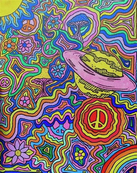 Vibrant Trippy Hippy Painting Painting By Effervescent Art Shop Pixels