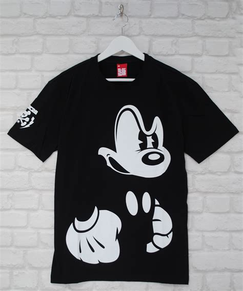 Addict Bloc 28 Disney Mickey Mouse Big Bad Nero Girocollo Tee T Shirt