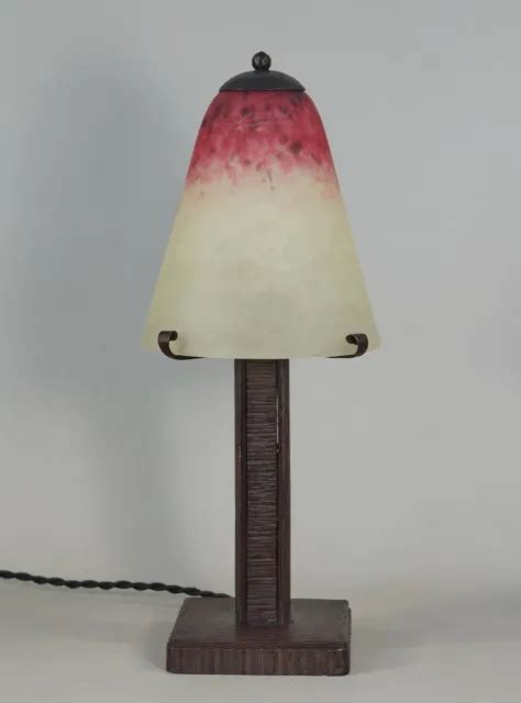 Schneider French Art Deco Lamp 1930 Wrought Iron Muller Era 1925 200000