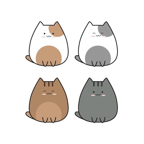 Premium Vector Cute Baby Cat Icon Set Collection