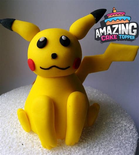 3d Pikachu Pokémon Fondant Cake Topper Ready To Ship The Same Day