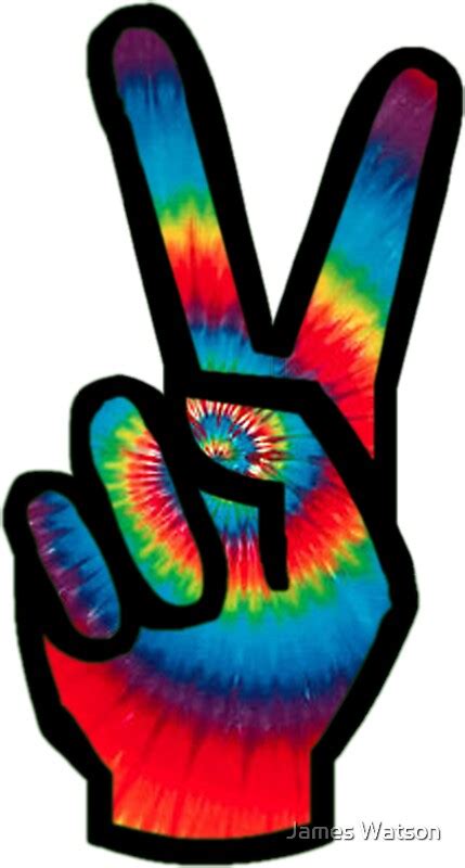 Peace Sign Tie Dye Stickers By James Watson Redbubble
