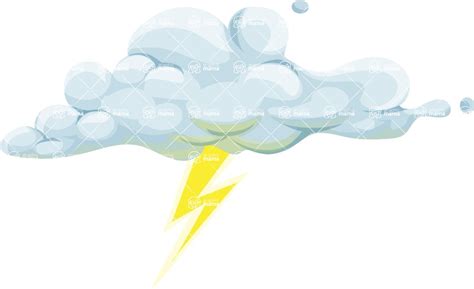 Cloud With Lightning Bolt Vector Illustration Graphicmama
