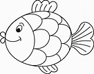 Omalovánka ryba k vytisknutí pro děti ke stažení zdarma