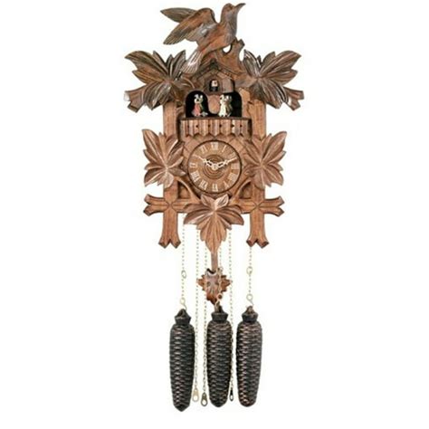 Eight Day Musical Cuckoo Clock With Dancers Five Hand Carved Birds