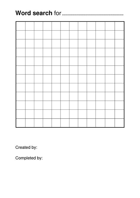 Blank Wordsearch Grid Printable