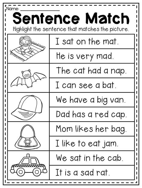 Watch their confidence soar as they learn to read! Read and match cvc sentence worksheet. This packet is filled with piles of fun CVC workshe ...