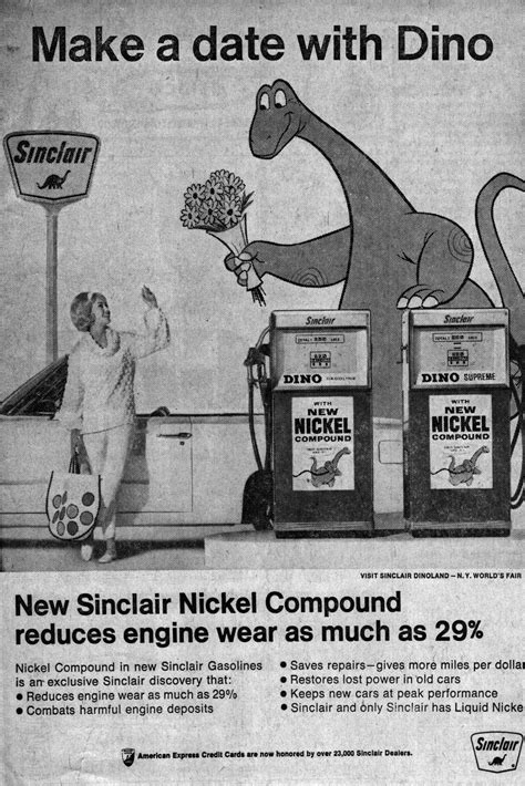 Sinclair Gasmake A Date With Dino 1965 Vintage Advertisements