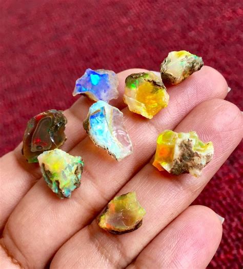 Rainbow Raw Opal 1 One Rough Fire Opal Crystal Single Loose Etsy