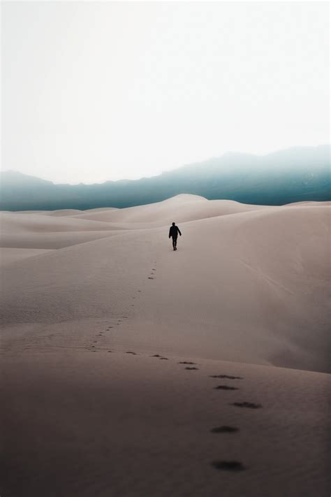 Man Walking Through The Desert Photo Free Image On Unsplash