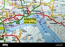 Mapa de carreteras de Kingston Upon Hull, Inglaterra Fotografía de ...