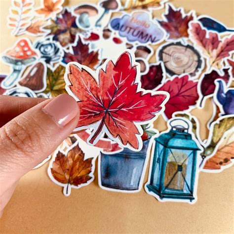 49pcs Fall Autumn Stickers Leaf Leaves Nature Woods Bujo Etsy