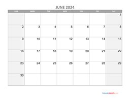 June Calendar With Notes Calendar Quickly