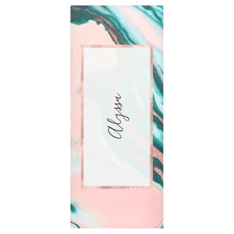 Rose Gold Glitter Pink Teal Swirly Painted Marble Banner Rose Gold