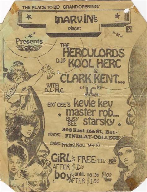 Cartel Flyer De The Herculords Con Kool Herc Y Dj Clark Kent Hip Hop