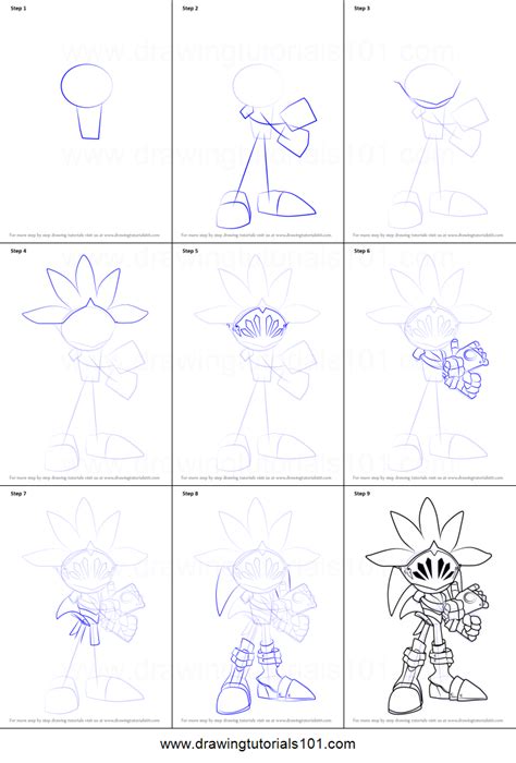 How To Draw Sir Galahad From Sonic The Hedgehog Printable Step By Step