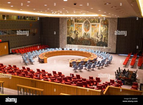 New York City Usa United Nations Building Un Security Council Chamber
