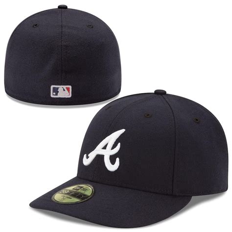 atlanta braves new era authentic collection low profile road 59fifty fitted hat navy
