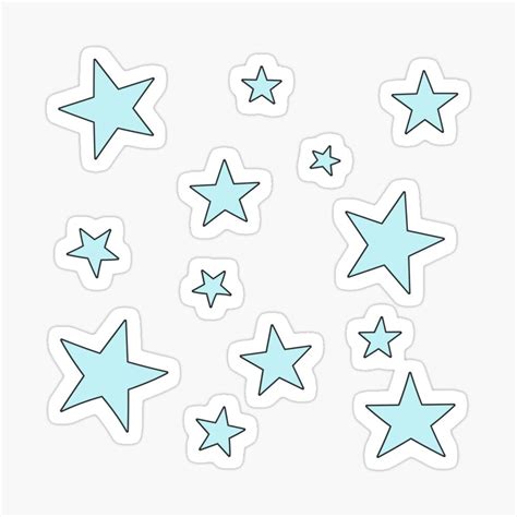 Cute Turquoise Pack Of Stars Sticker By Pastel Paletted Coloring