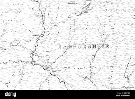 Map Of Radnorshire Os Map Name 013 Se Ordnance Survey 1888 1891 Stock