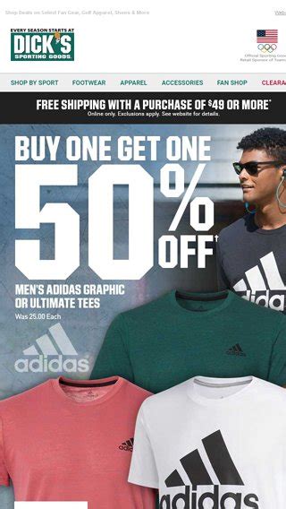Bogo Off Select Adidas Tees More In This Weeks Ad Dick S Sporting Goods Email Archive