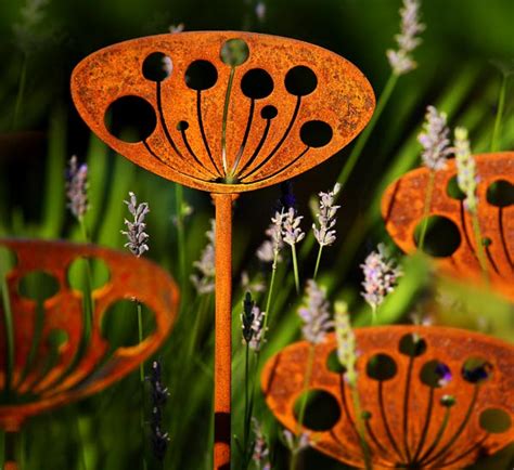 Cow Parsley Garden Sculptures Rusted Metal Sculpture Plant Support