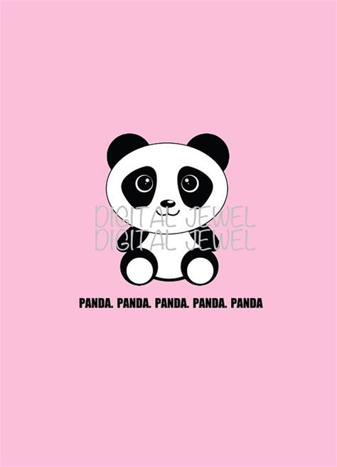 Pink Cute Panda Print Panda Bear Iphone Wallpaper Background Wall Art