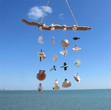 Seashell And Genuine Sea Glass Wind Chime Coastal Wind Chime Etsy