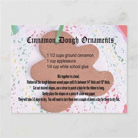 Cinnamon Dough Ornament Postcard Zazzle