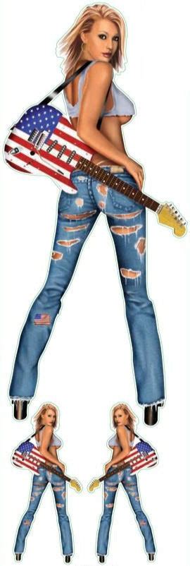 Usa Guitar Pin Up Girl Decal Lethal Threat