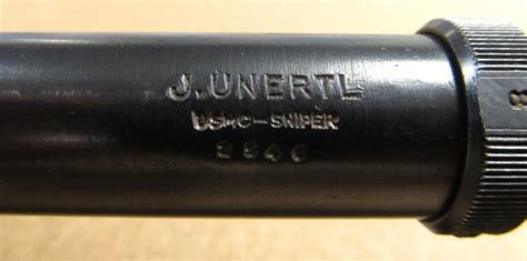 “j Unertl Usmc Sniper” Marked Scope Type Supplied With Marine Corps