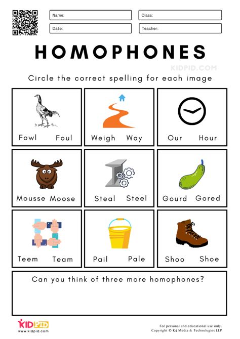 Homophones Worksheets For Grade 1 Kidpid