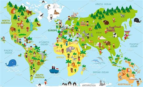 Cartoon World Map With Kids And More Hd Wallpaper Pxfuel