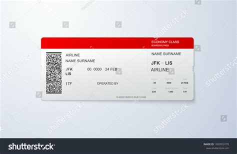 Airline Boarding Pass Template Vector Illustration Vetor Stock Livre De Direitos