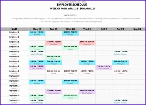 12 Weekly Schedule Template Excel Free Excel Templates