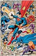 JLA/Teen Titans poster by John Byrne and Terry Austin, 1991 : comicbookart