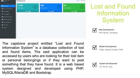 Lost And Found Information System Capstone Project Proposal Youtube