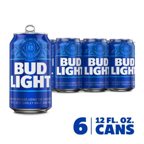 Bud Light Lager Beer 6 Cans 12 Fl Oz Kroger